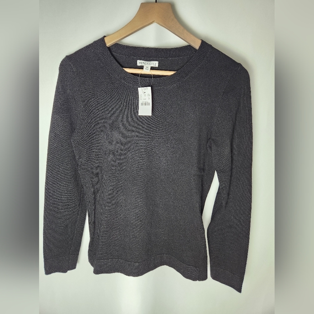 J. Crew Mercantile Xs Black Cotton Wool Blend Sweater Women's NWT Pullover